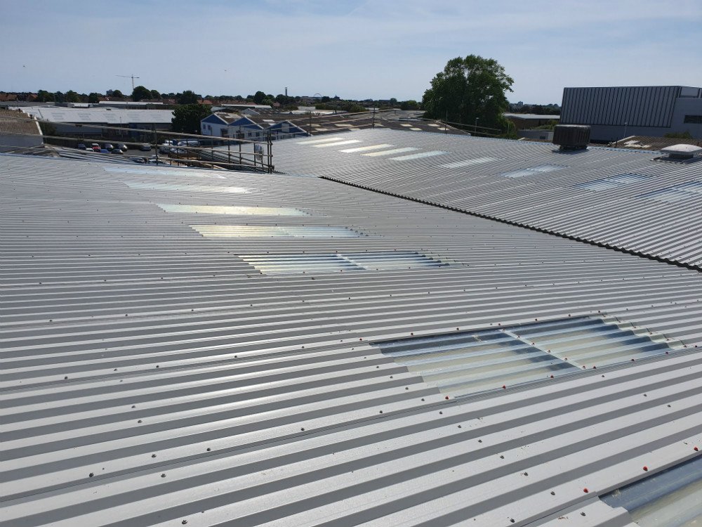 Over Roofing to a Factory Roof in Worthing West Sussex 4
