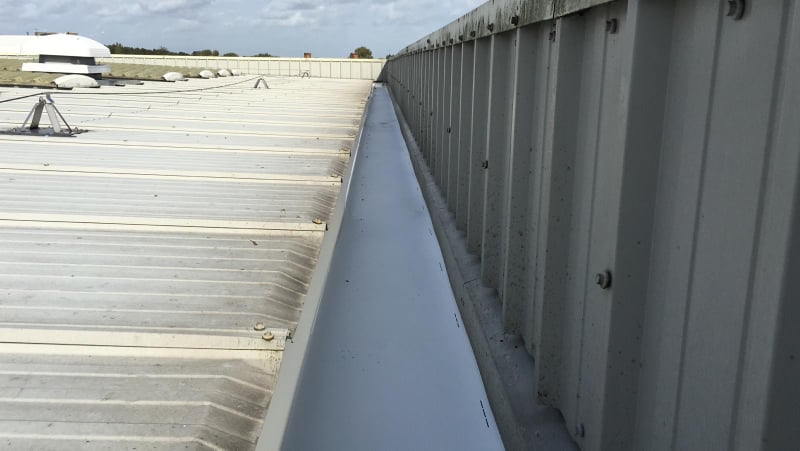 guttering to a factory and office roof in Sidcup, Kent