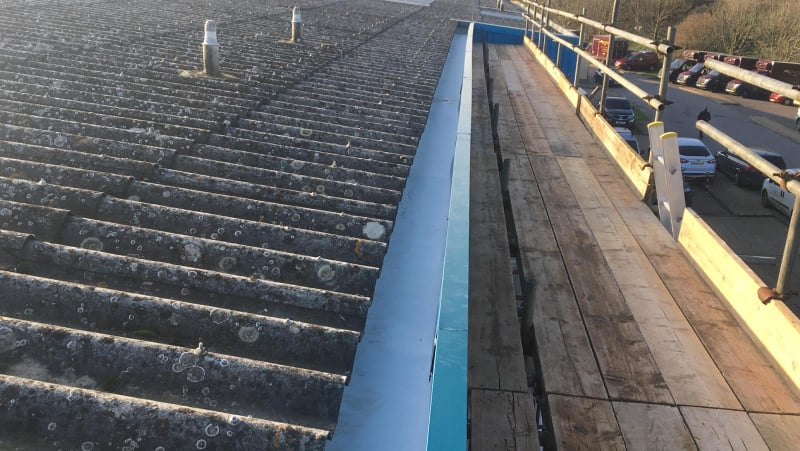 Warehouse Gutter and Roof Repair in Southwick, West Sussex.