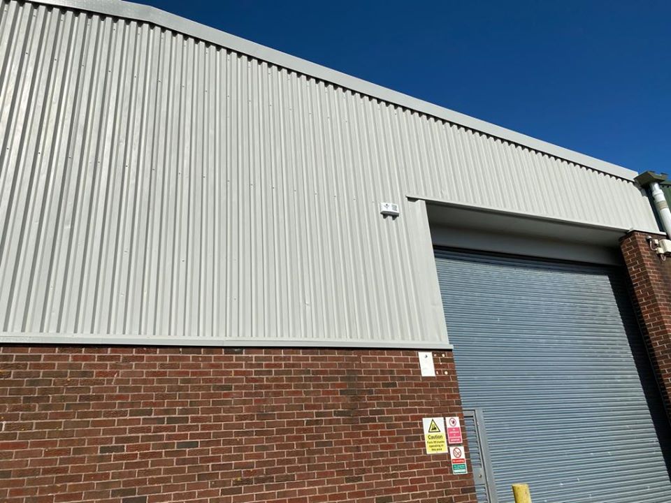 cladding of a warehouse Unit in Littlehampton West Sussex