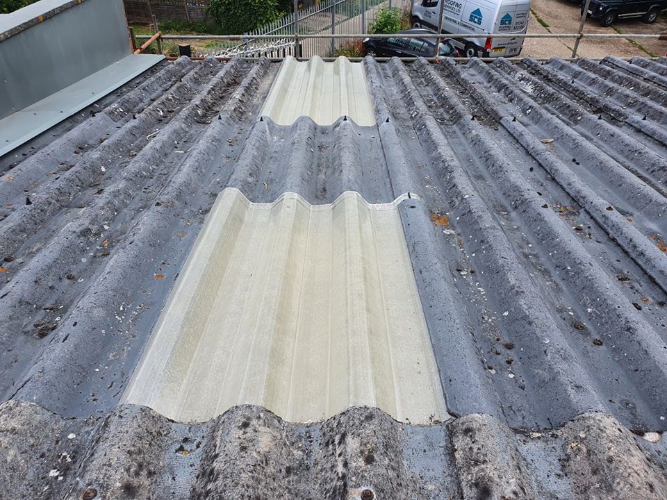 Rooflights repair work to warehouse and office roofs in Chessington Surrey