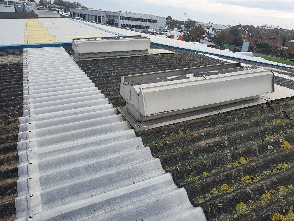MOT Centre in Worthing West Sussex roof light replacement