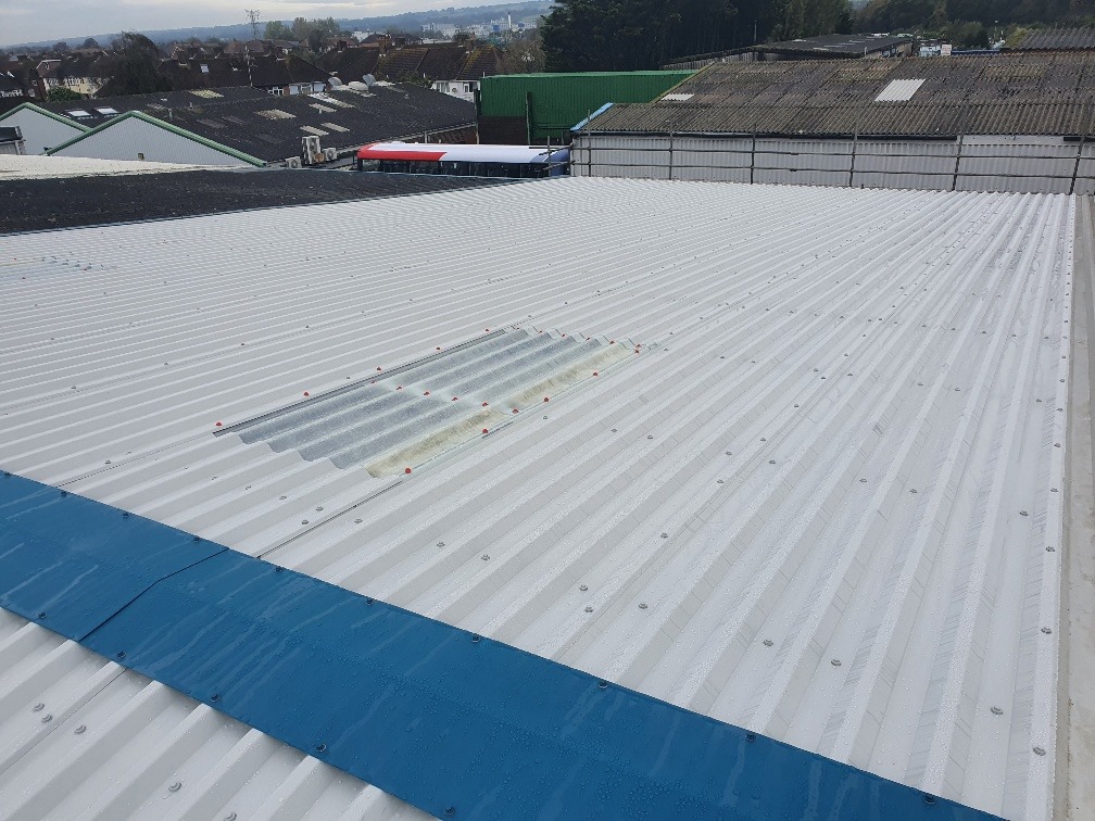 Over-roofing to a warehouse and office roof in Worthing West Sussex