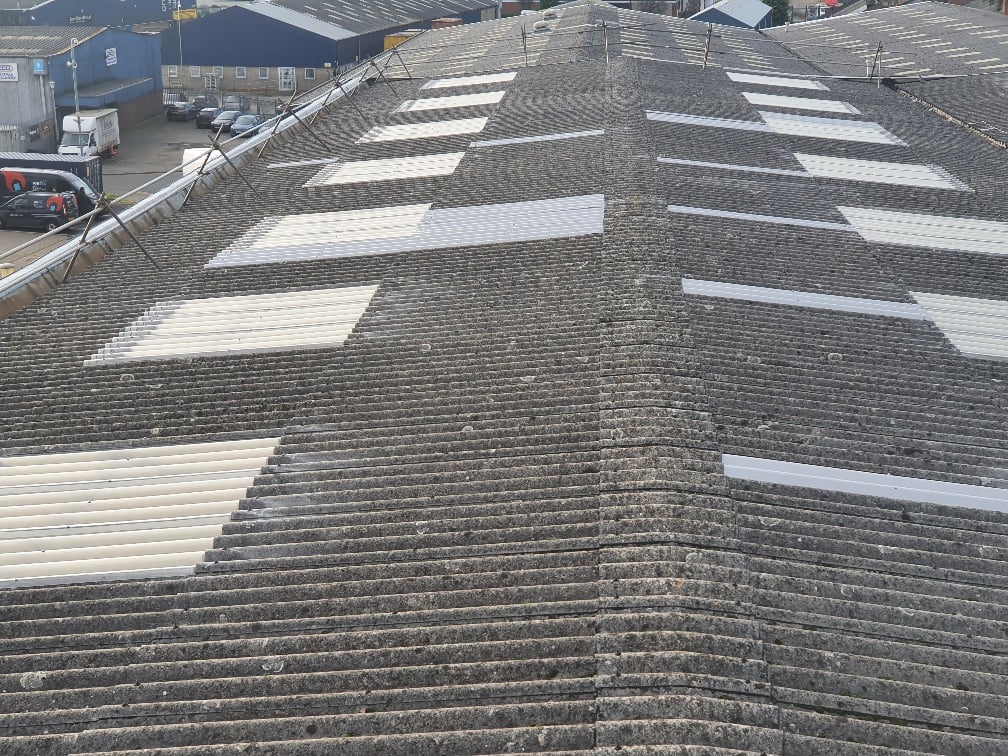 Warehouse roof in Dagenham Essex