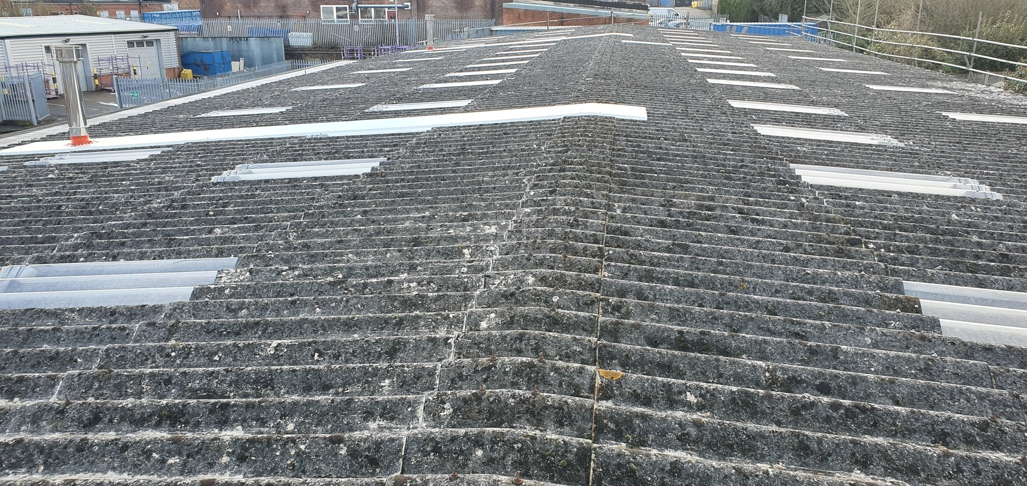 Factory roof repair and roof lights in East Grinstead West Sussex