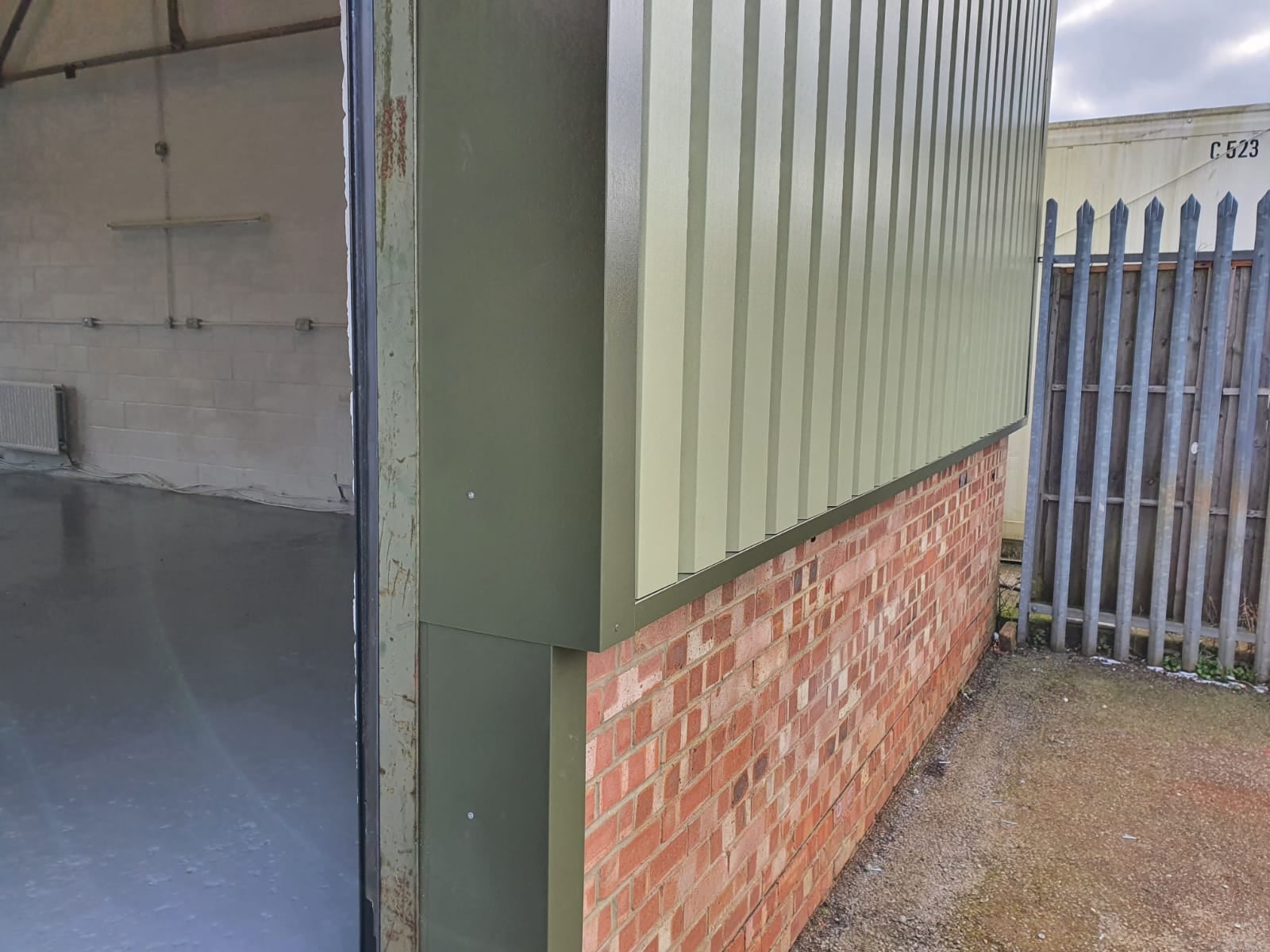 Vertical cladding repair to a warehouse in Burgess Hill West Sussex