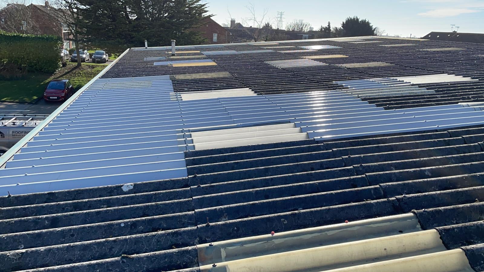 Leaking Roof on a Warehouse roof in Sompting Worthing West Sussex
