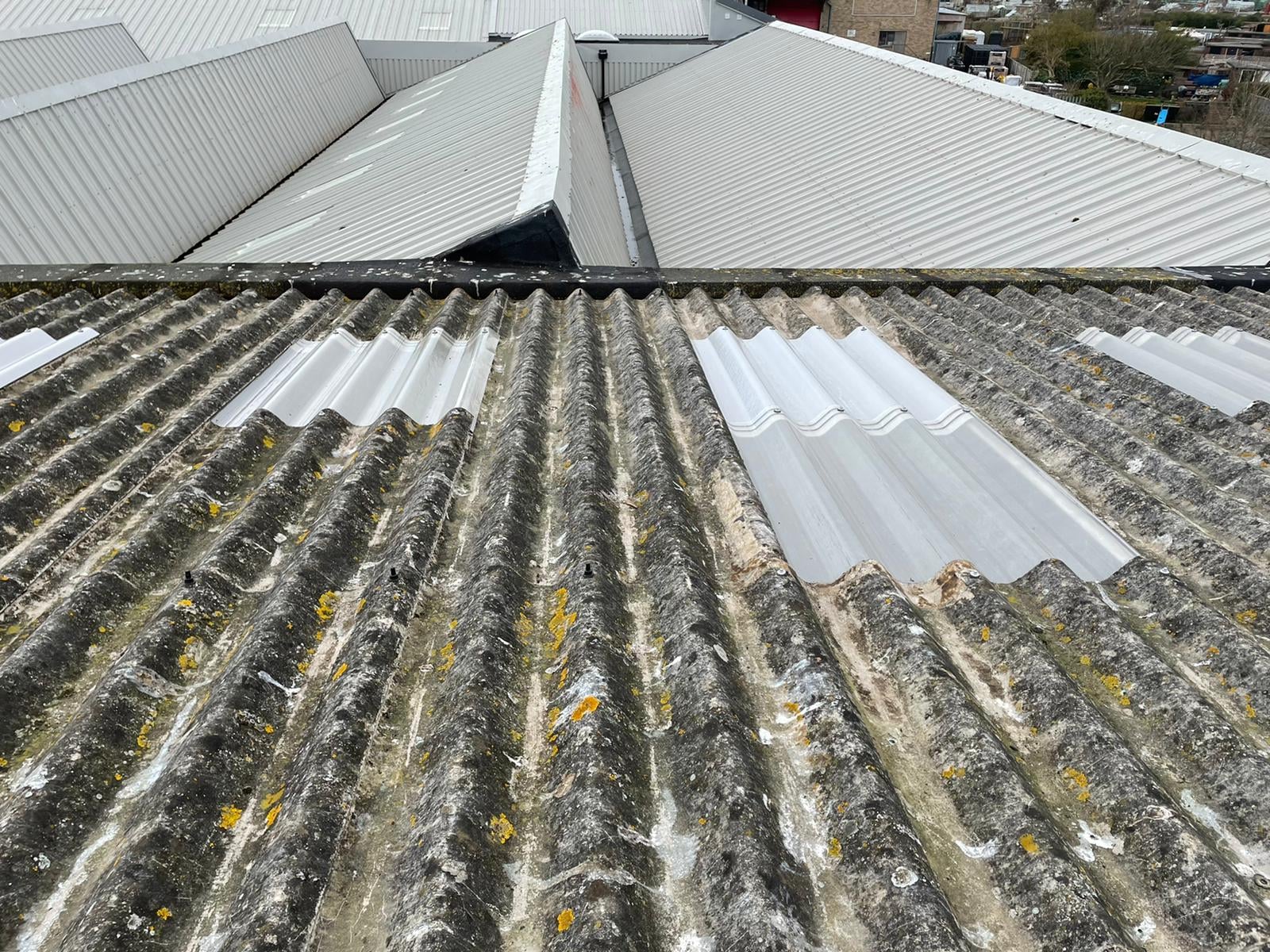 Roof light Replacement to a Warehouse roof in Worthing West Sussex