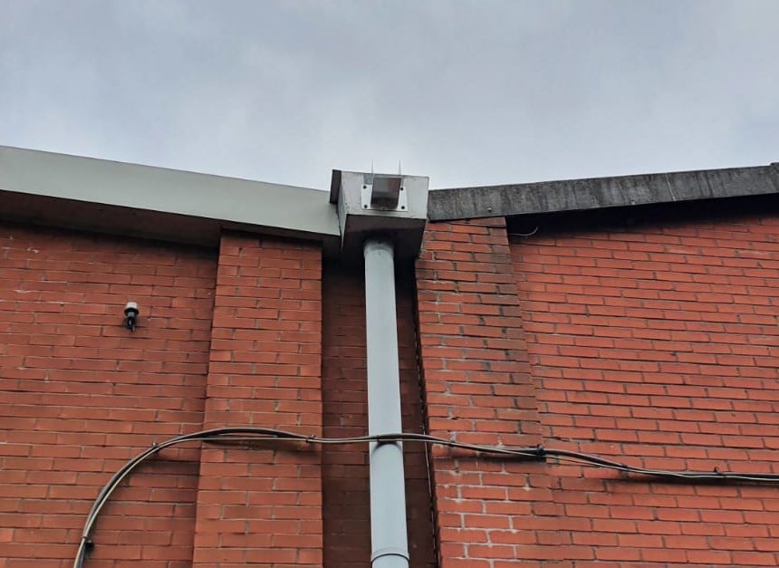 Gutter Replacement on a large Factory roof in Ash Vale Aldershot Hampshire