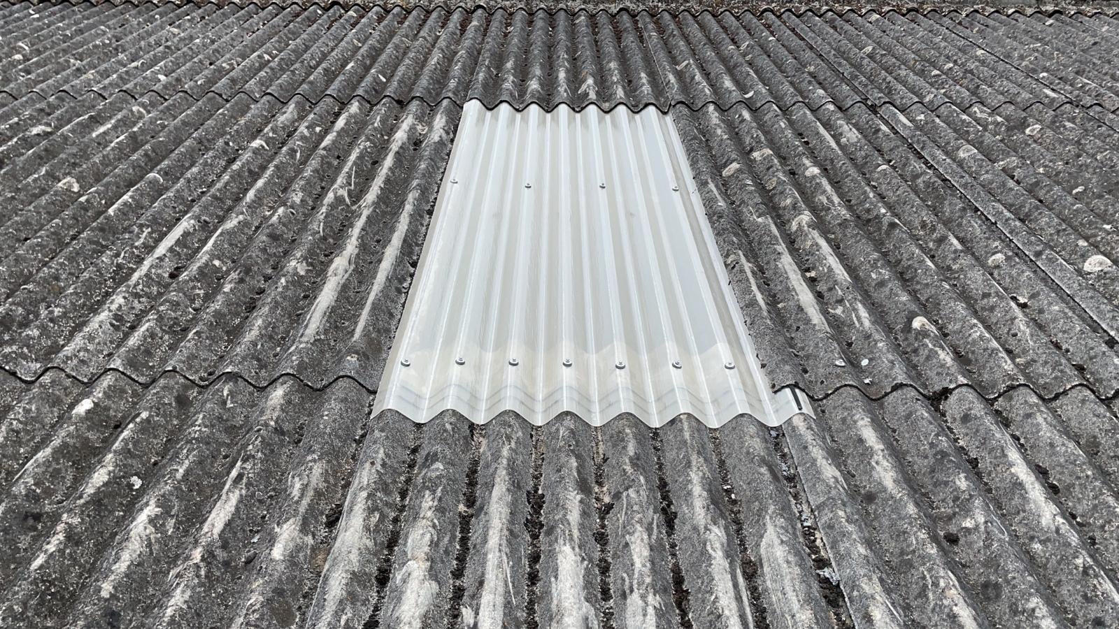 Rooflights on a commercial garage roof in Lancing West Sussex