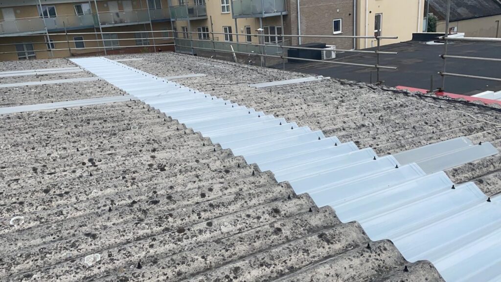Rooflight replacement work on a car dealership workshop in Crayford Kent