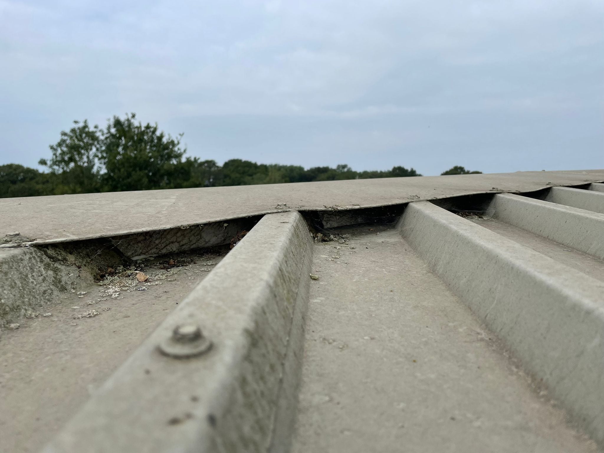 Roof repair work to a warehouse and office in Salfords Redhill Surrey