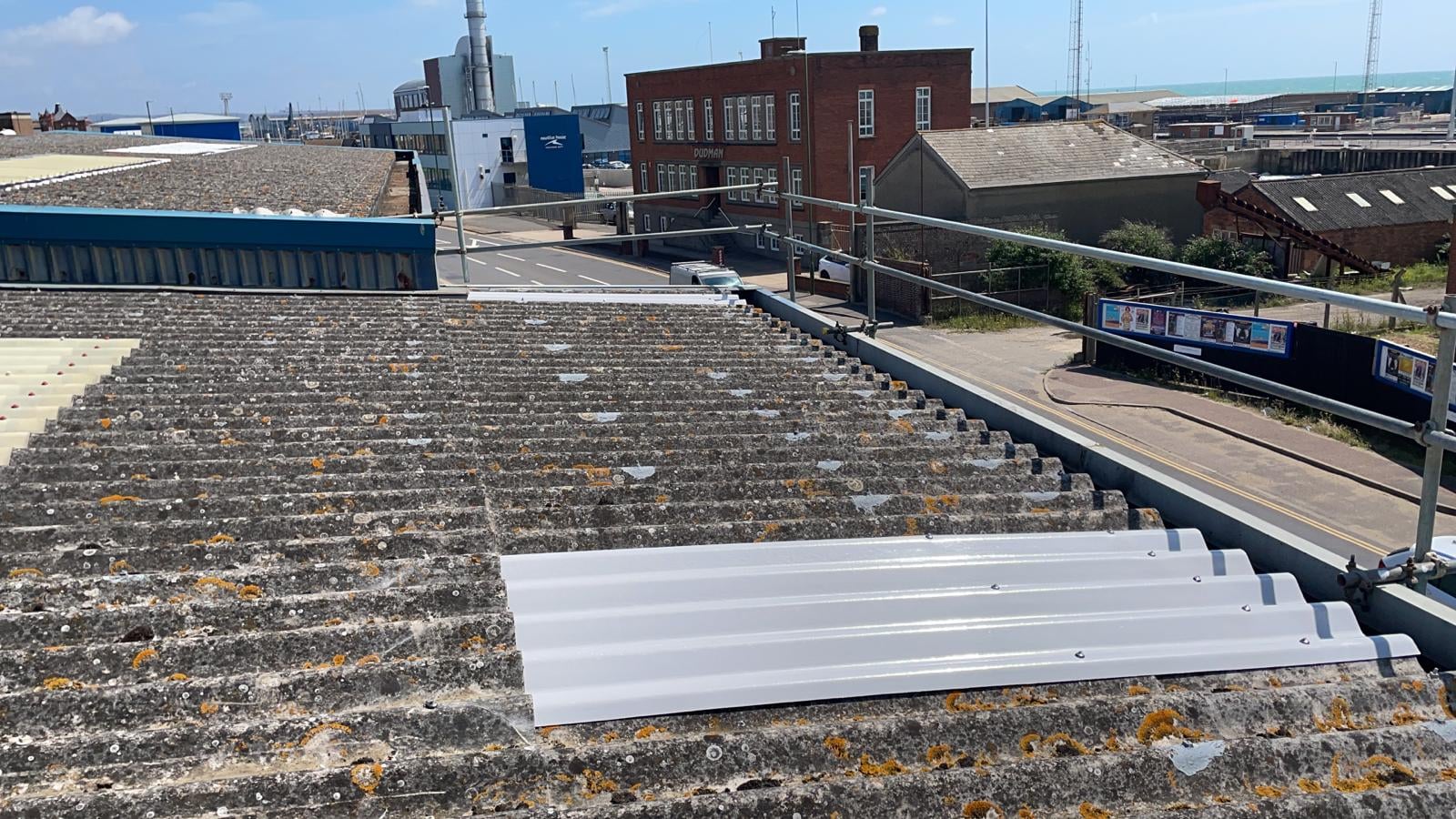 repairs to a warehouse roof in Southwick West Sussex