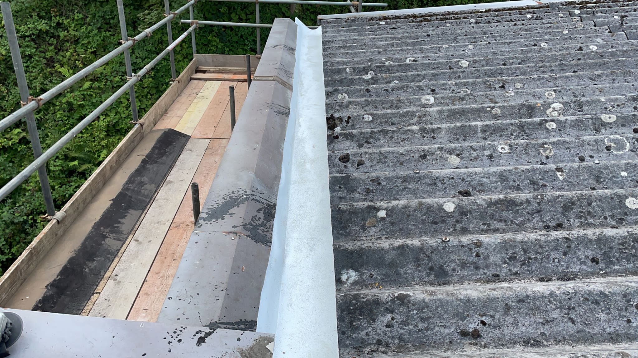 Gutter lining work to a office roof in Crowborough East Sussex