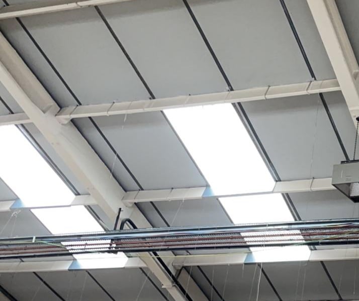 Repair work to the workshop roof at a factory in Benfleet Essex