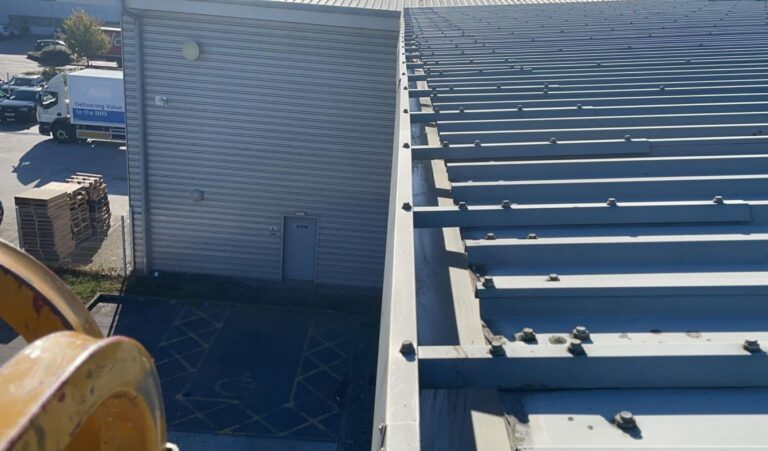 Gutter cleaning contract to a warehouse roof in Basildon Essex