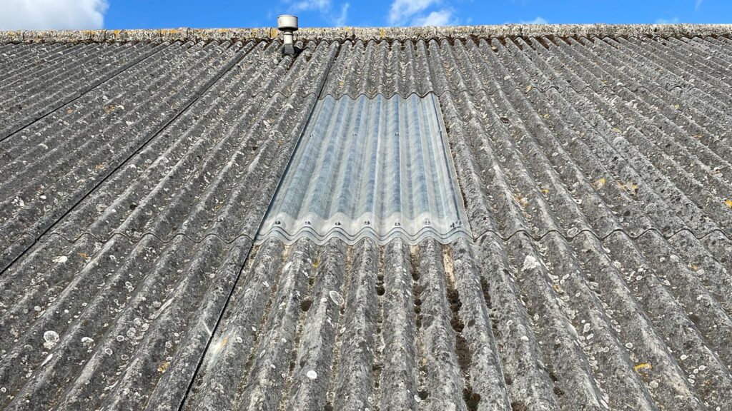 High Wind Roof Repair to a Commercial Garage Roof in Lancing West Sussex