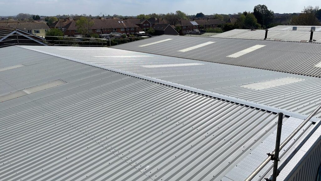 Over-roofing on a Warehouse roof in Littlehampton, West Sussex
