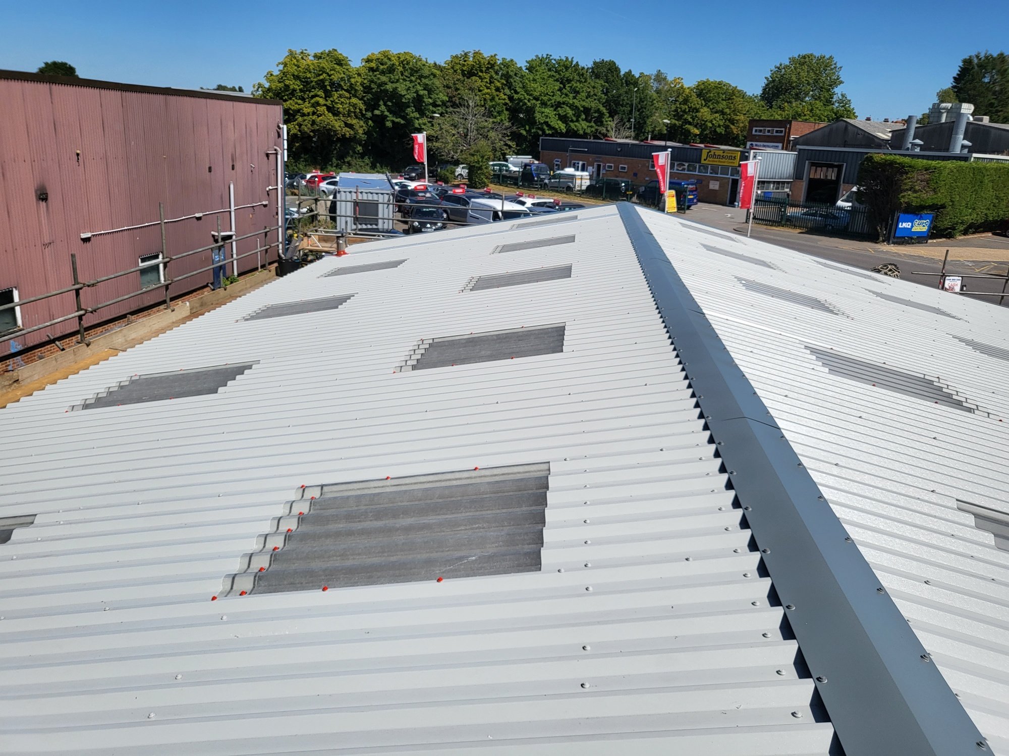 over-roofing to a warehouse roof in Burgess Hill West Sussex