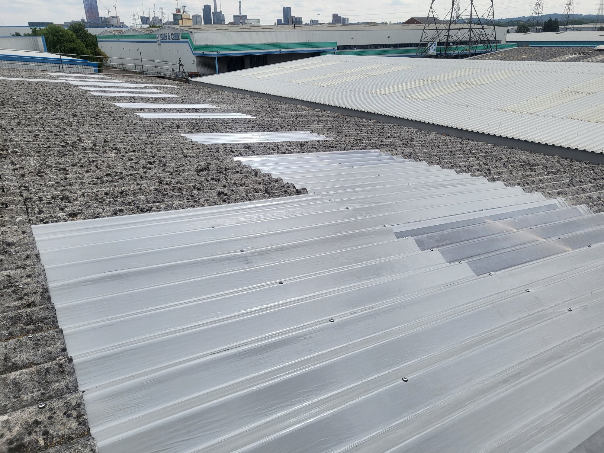 rooflight replacement to a trade shop and warehouse roof in Croydon Surrey