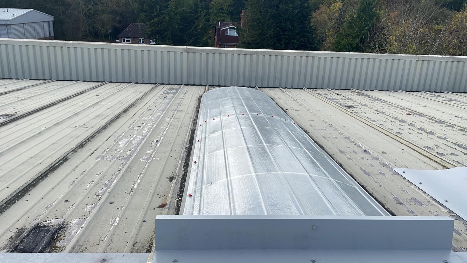 Rooflight replacement on a Warehouse roof in Guildford, Surrey