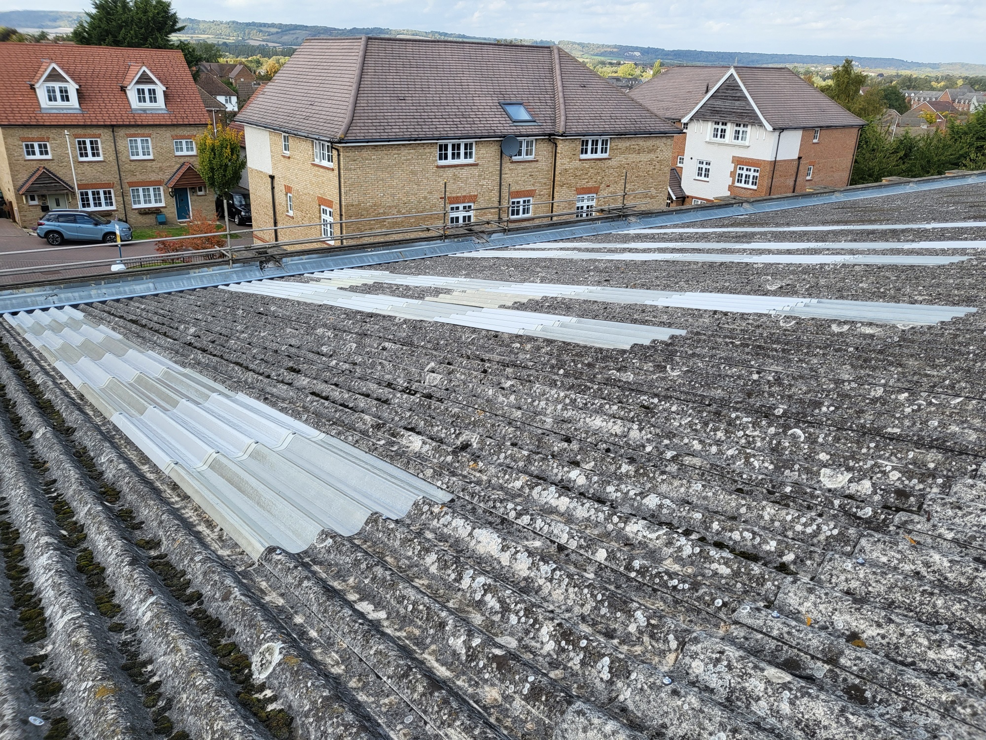 Roof light replacement to a Warehouse roof in Larkfield, Kent