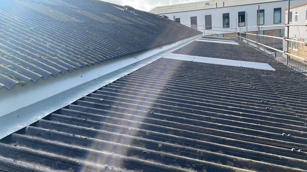 Roof repair work to a factory roof in Tonbridge Kent