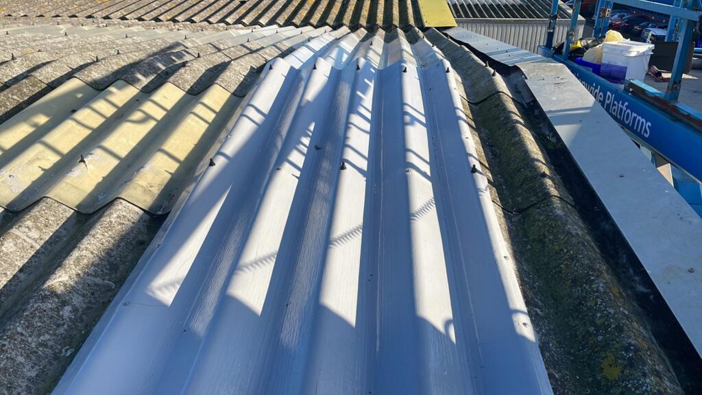 Roof repair work to a warehouse and office roof in Littlehampton West Sussex