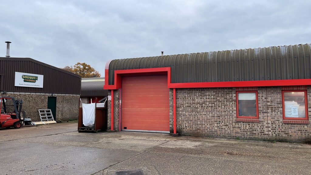 Leaking guttering on an industrial estate in Borden Hampshire