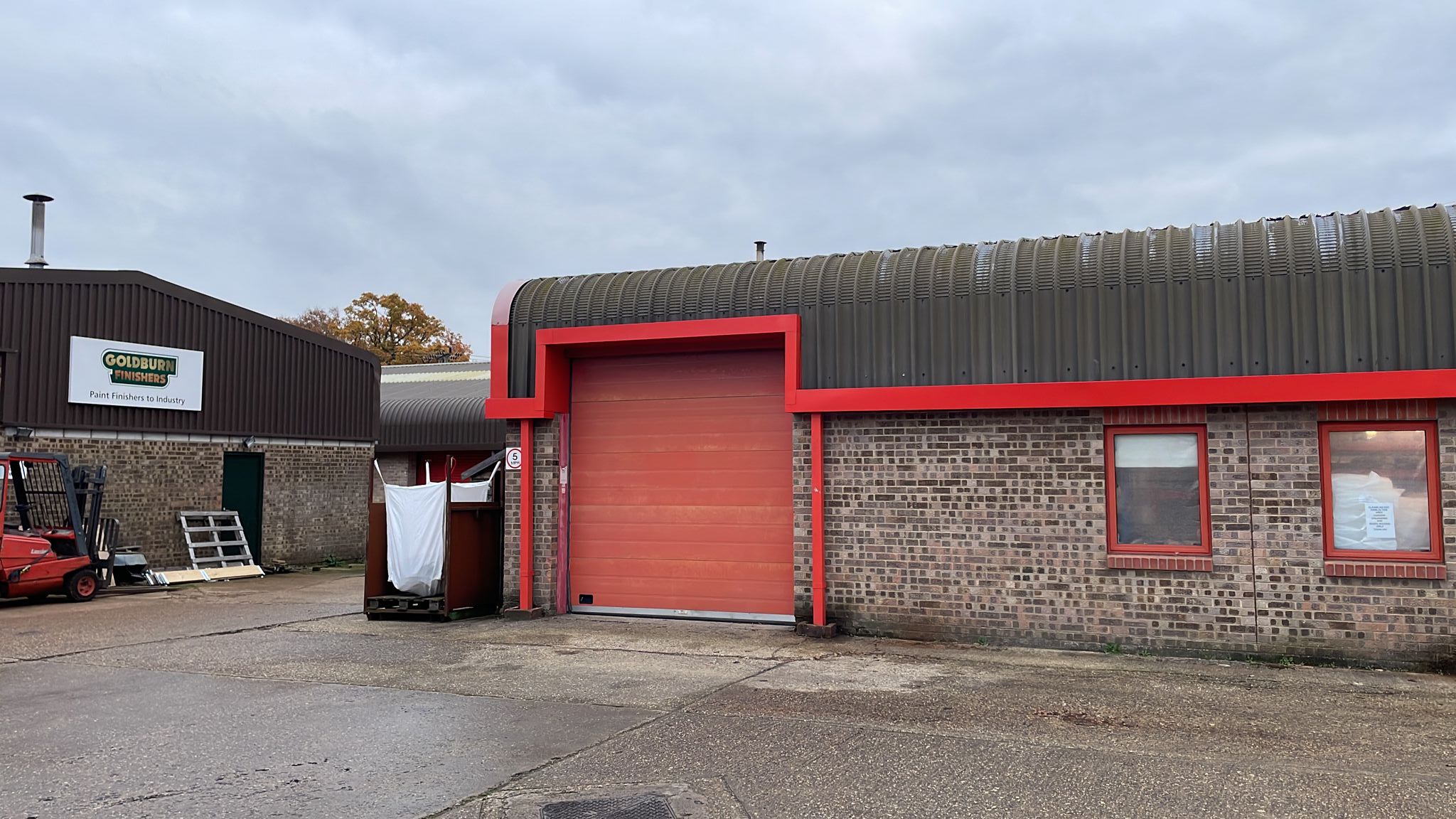 Leaking guttering on an industrial estate in Borden Hampshire