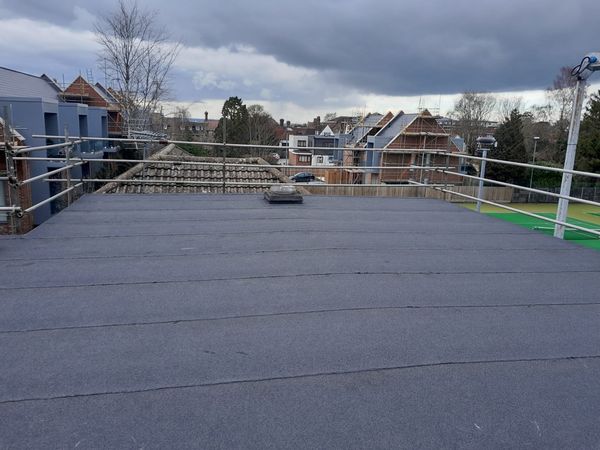 Felting replacement work to the squash court roofs in East Grinstead, West Sussex