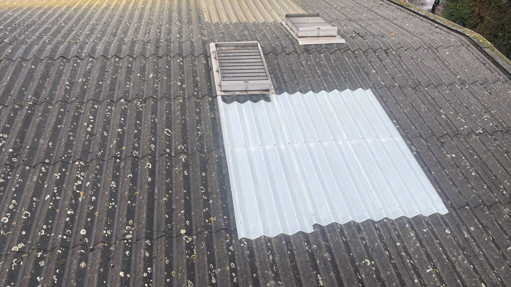 Rooflight replacement to a Warehouse roof in Eastleigh Hampshire