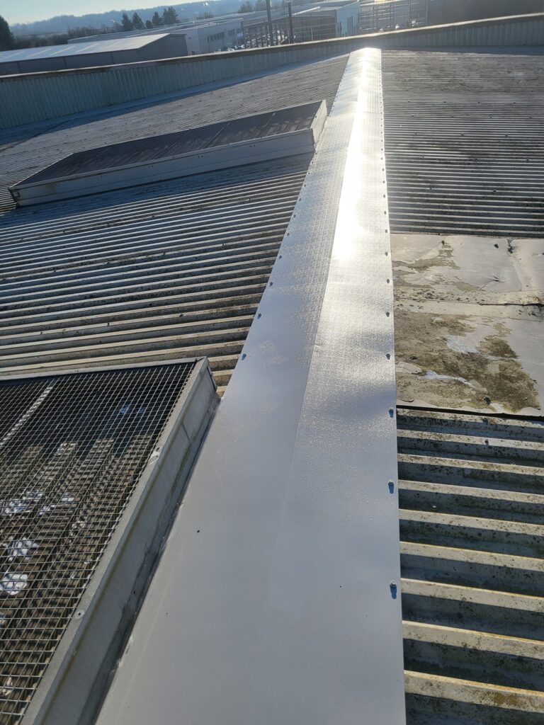 Repair work to a warehouse roof in Ashford, Kent