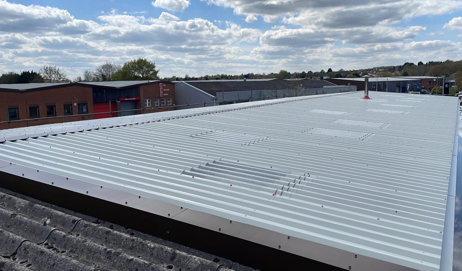 Over-roofing to an office roof in Aldershot, Hampshire
