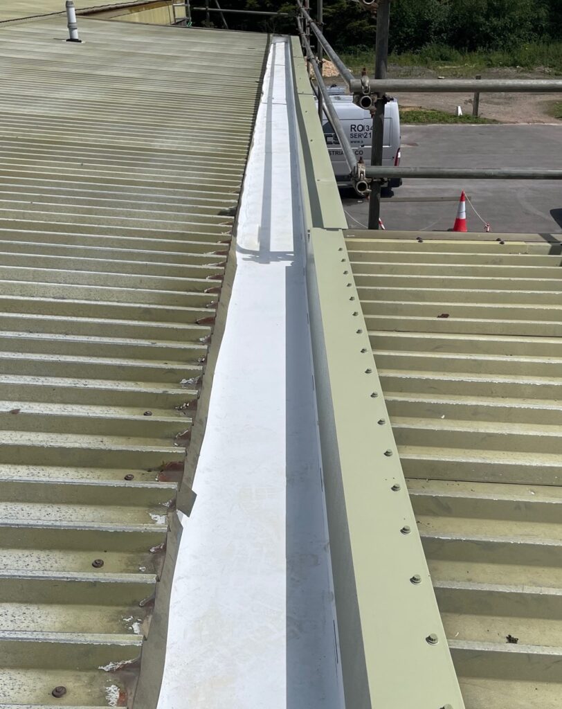 Repairs to 2 no. gutter at the Academy at a golf club in Slinfold, Horsham, West Sussex