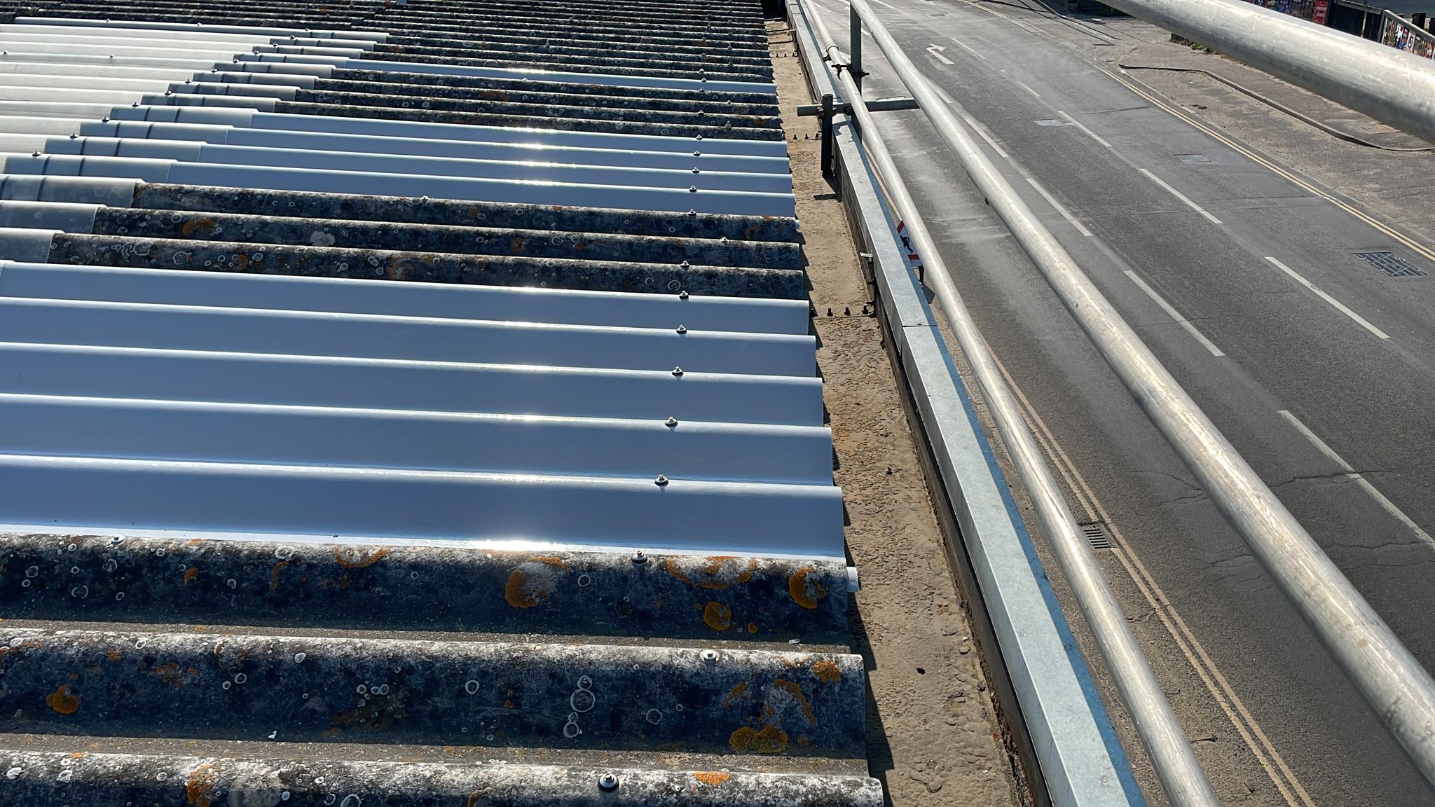 roofing repairs to 2 no. warehouse roofs in Southwick, Sussex