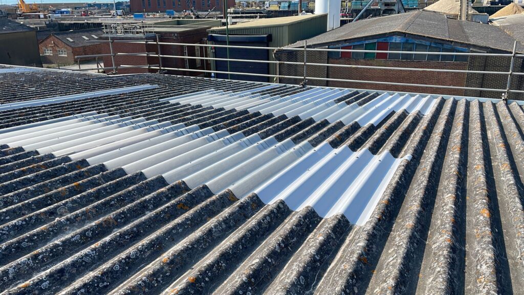 roofing repairs to 2 no. warehouse roofs in Southwick, West Sussex