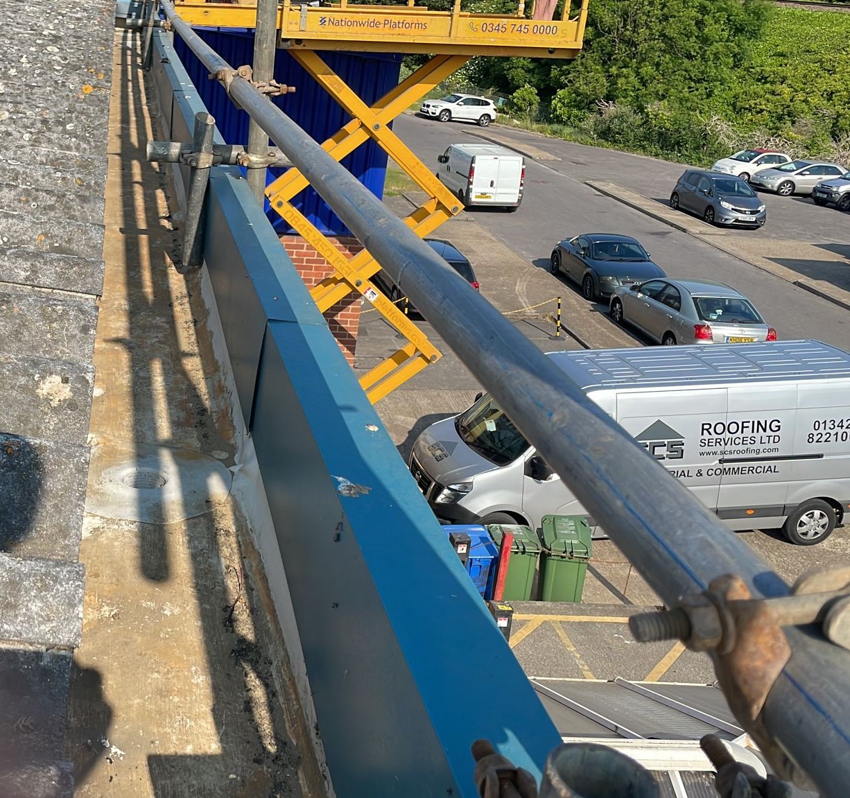 roofing repairs to 2 no. warehouse roofs in West Sussex