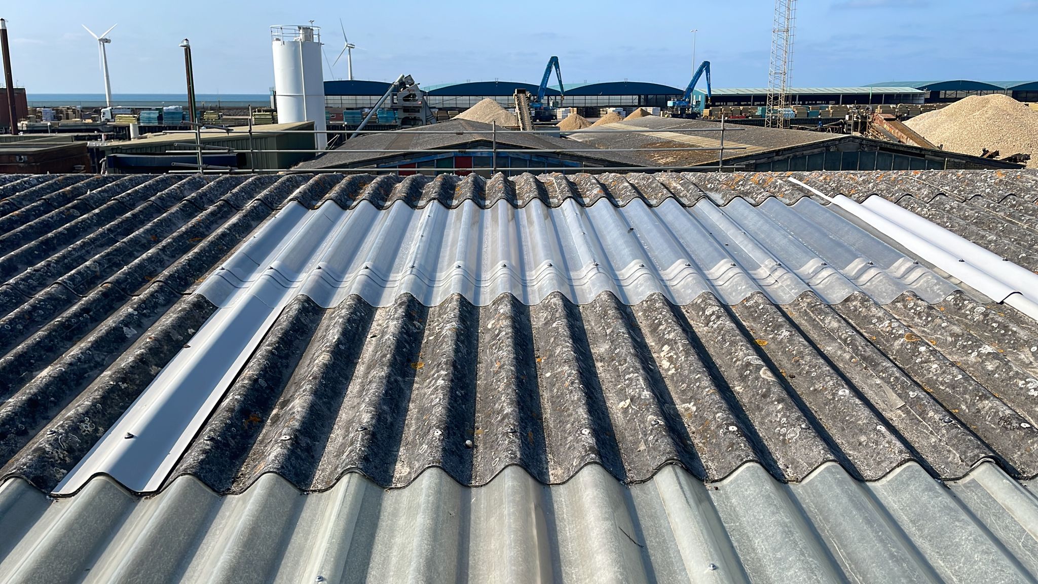 roofing repairs to a warehouse roofs in Southwick, West Sussex