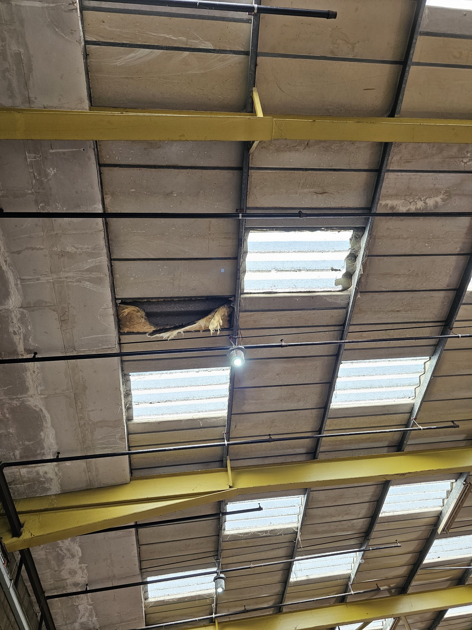 Leaking roof work to a factory roof in Swanley, Kent