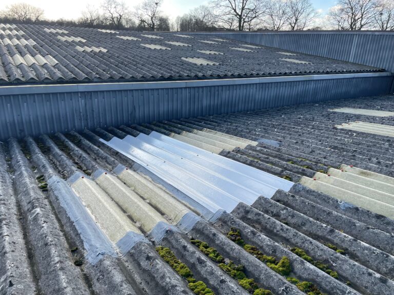 work to a factory roof in Swanley, Kent