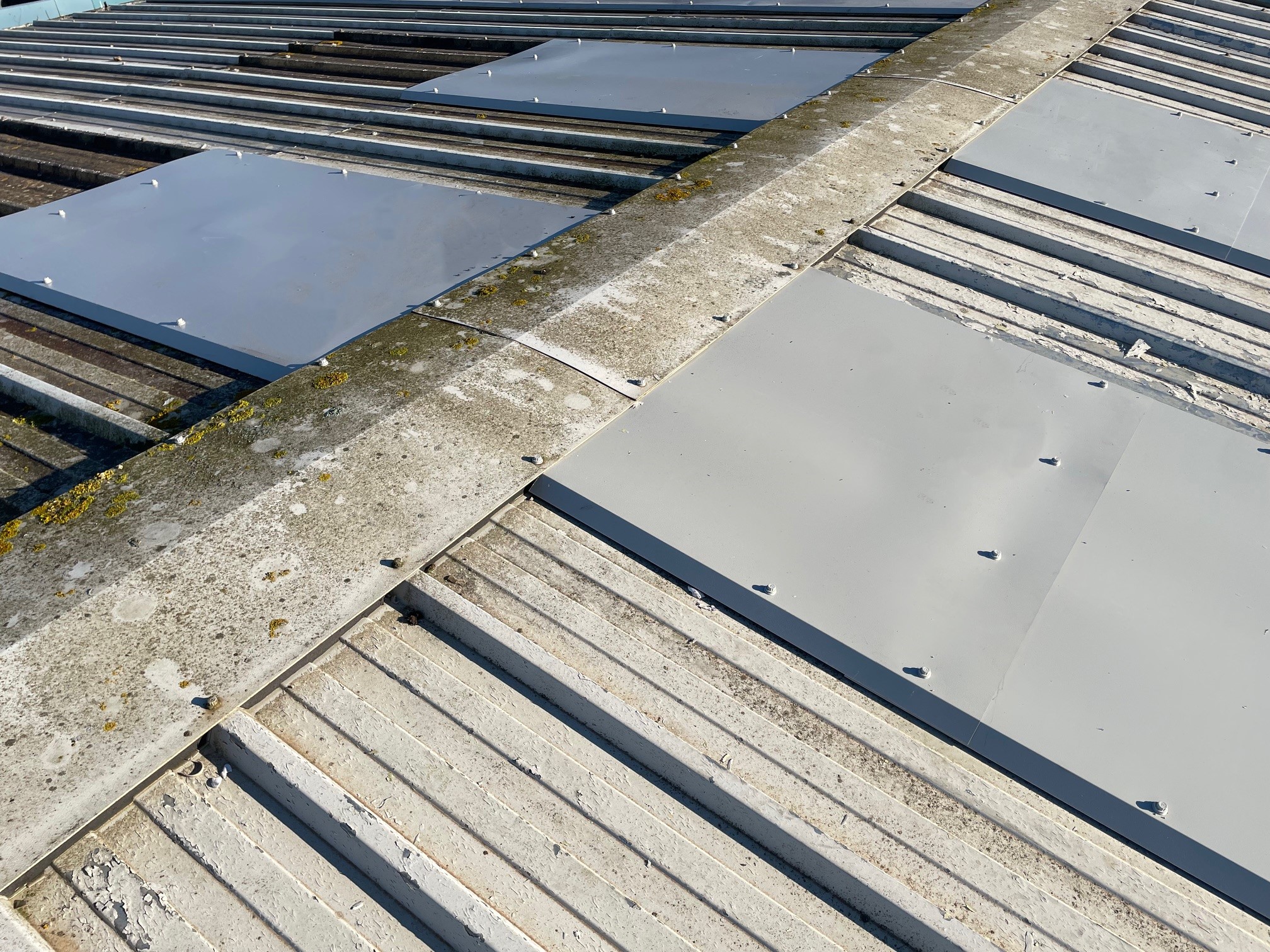 Rooflights to a warehouse roofs in Southwick, West Sussex