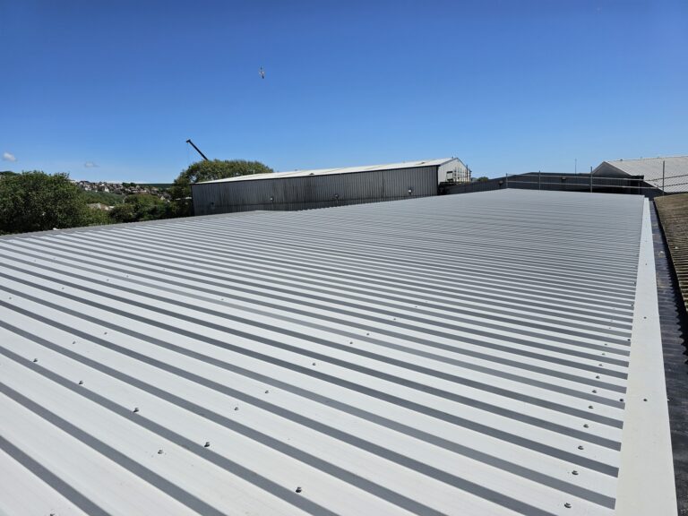over-roofing to 2 no. slopes of a warehouse roof in Newhaven, East Sussex