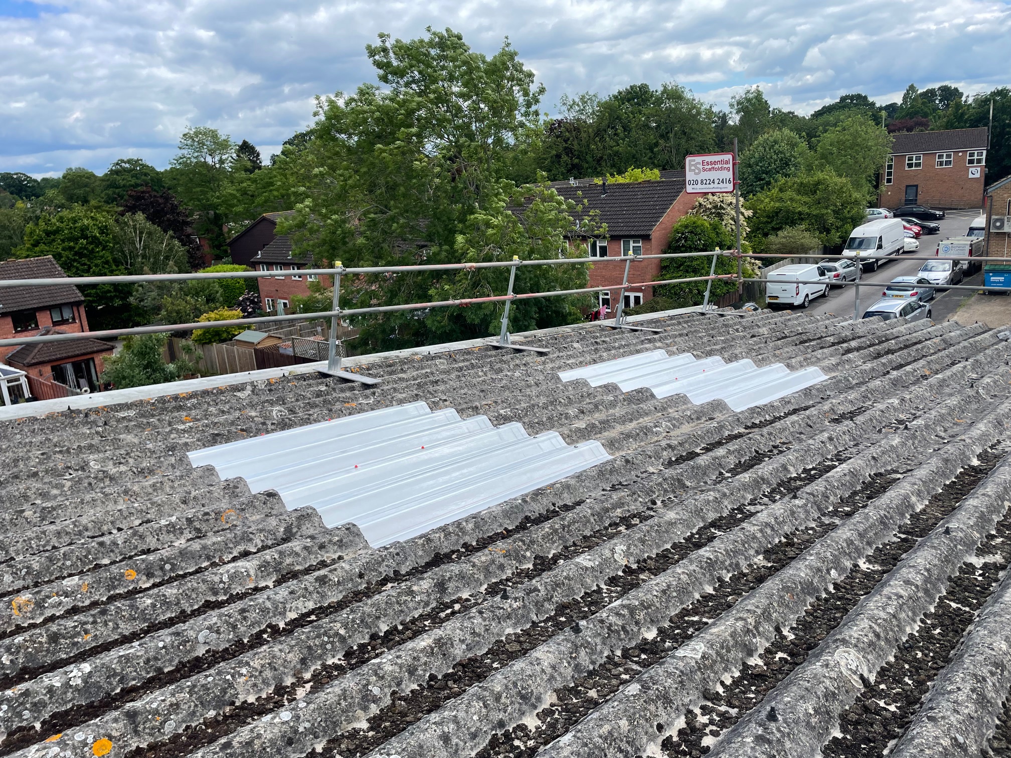 Roof repairs to a Warehouse roof in Bookham, Leatherhead, Surrey