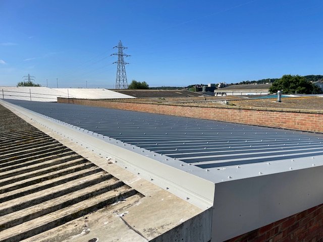 over-roofing to a warehouse roof in Newhaven, East Sussex