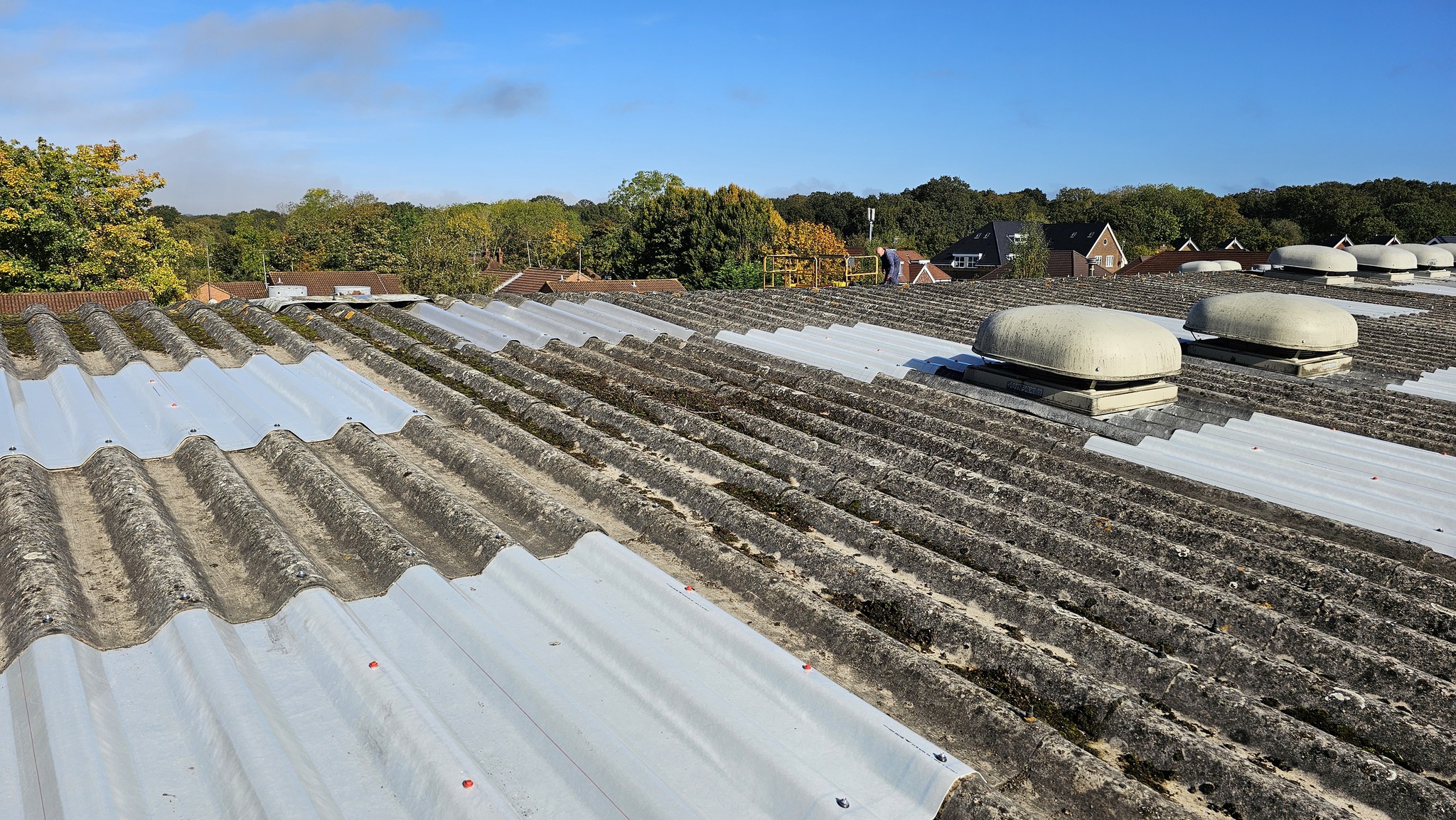 Factory and Warehouse roof repairs to 2 no. roofs in Bookham Surrey