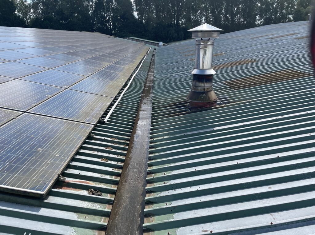 Gutter cleaning works to warehouse roofs in Petworth, West Sussex