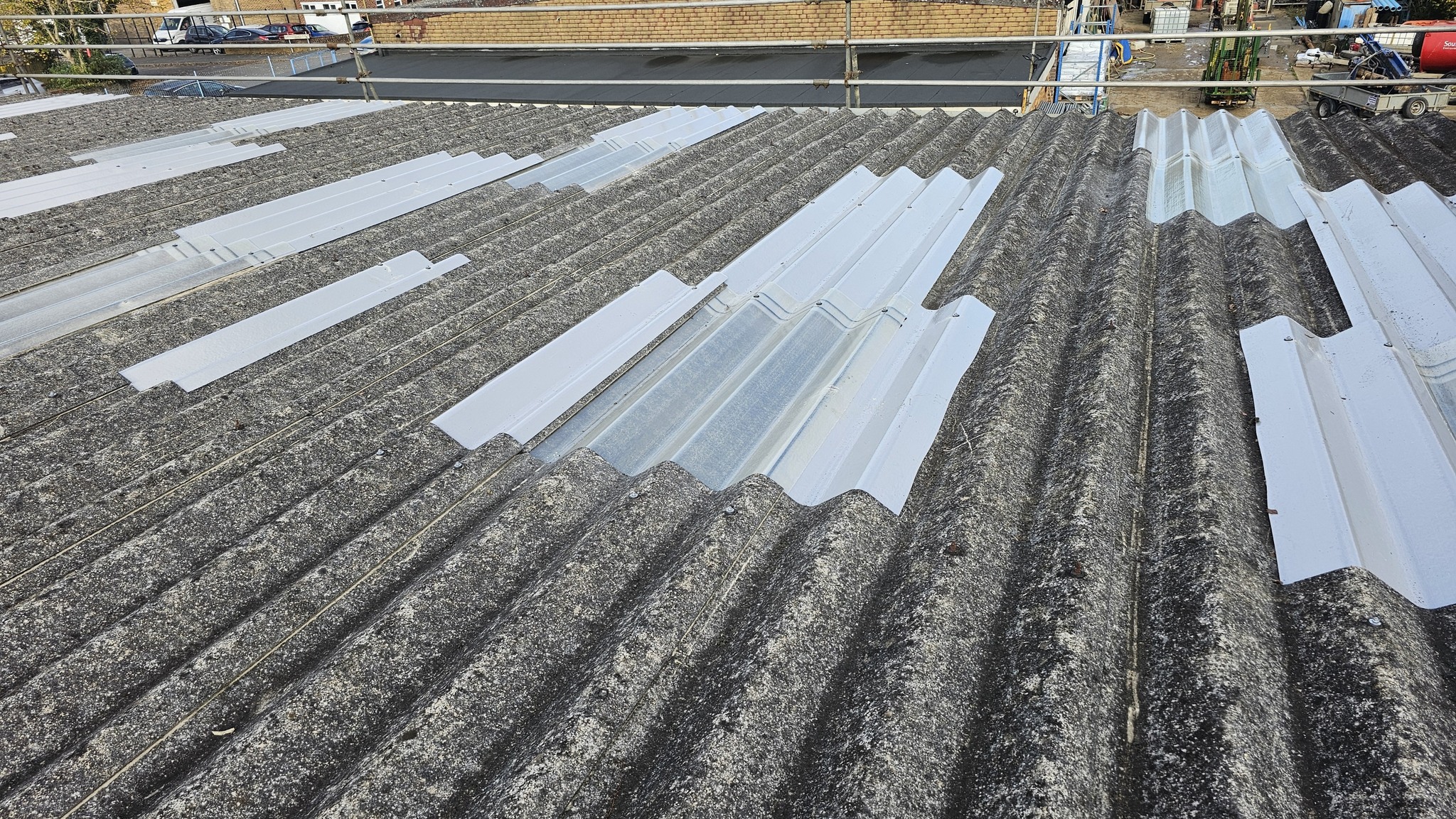 Replaced translucent roof sheets on a workshop roof in East Grinstead, West Sussex