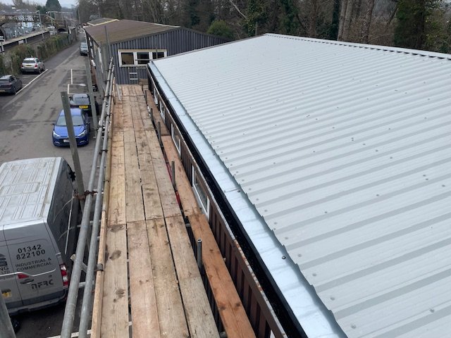 Over-roofing to a dance studio warehouse roof in Liss
