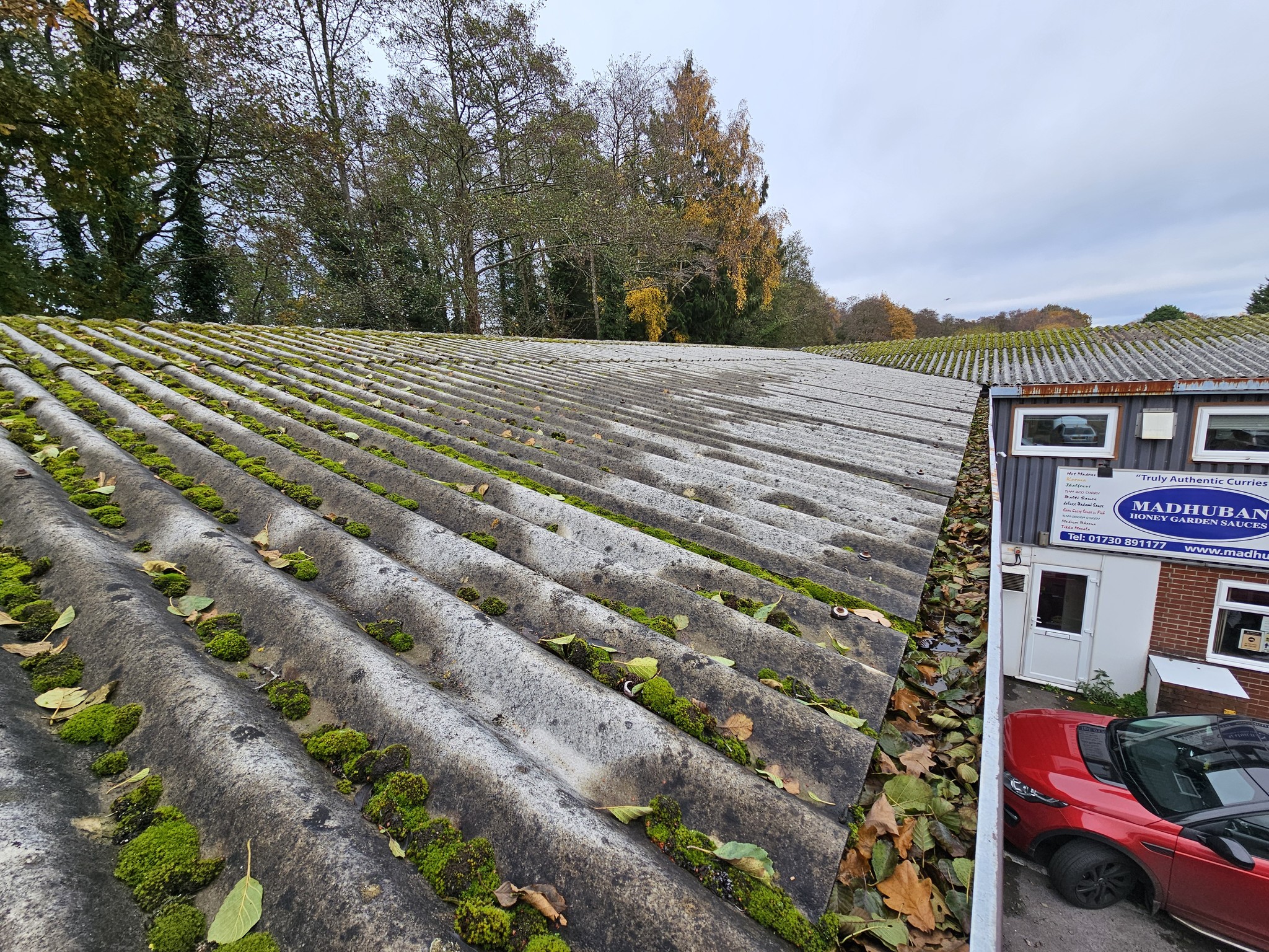 Over-roofing to a warehouse roof in Liss, Hampshire